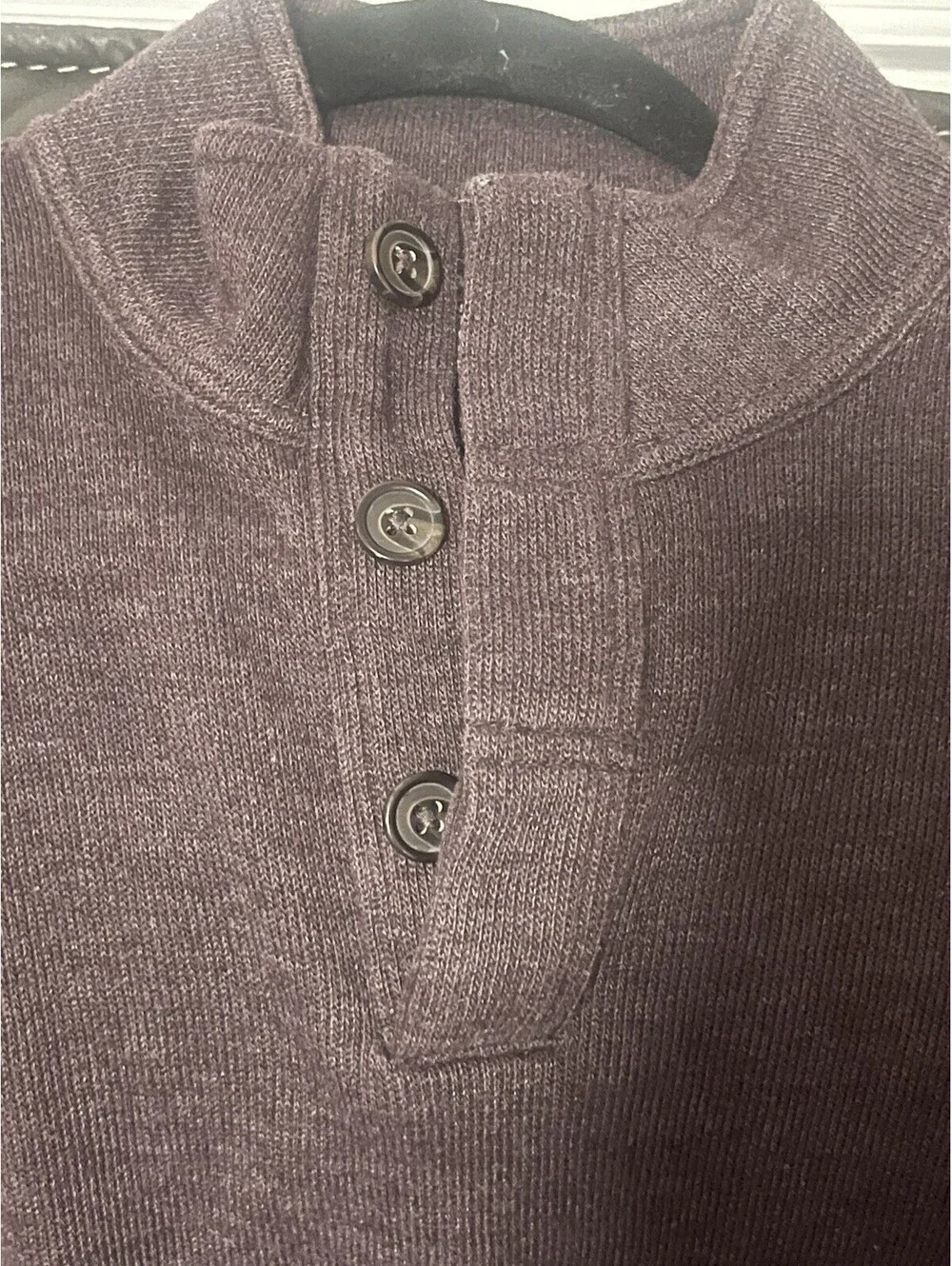 Banana Republic Men’s Quarter Button Sweater, Brown, Size Small